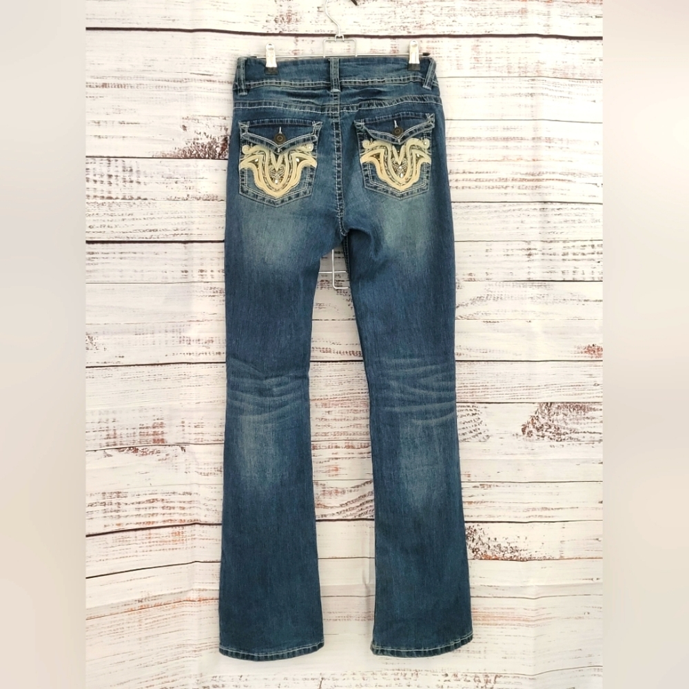 WALLFLOWER curvy bootcut jeans, dark wash, size 9
